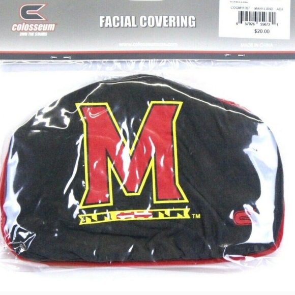 NWT Unisex University Of Maryland Terrapins 2 Pack Face Coverings - Picture 3 of 7